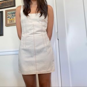 White denim mini dress